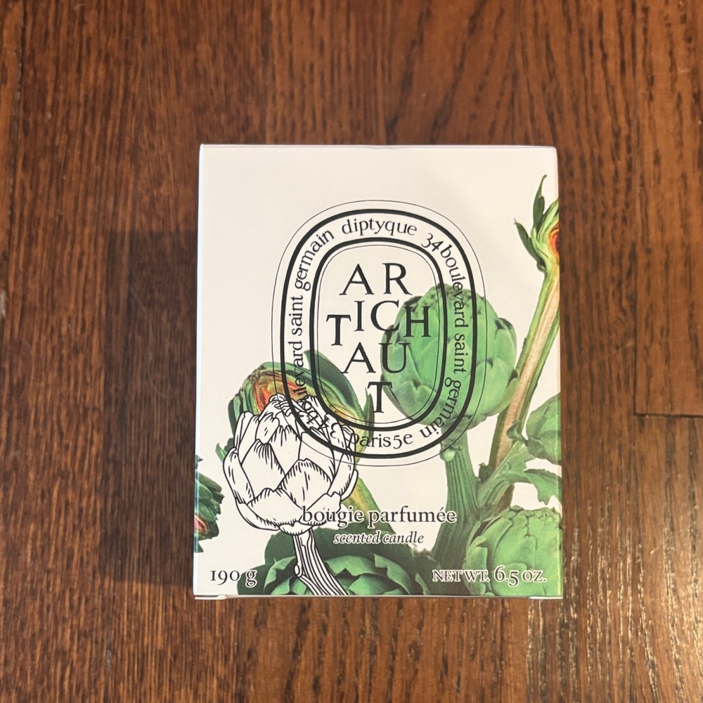 NIB Diptyque Artichaut Candle with Green Design